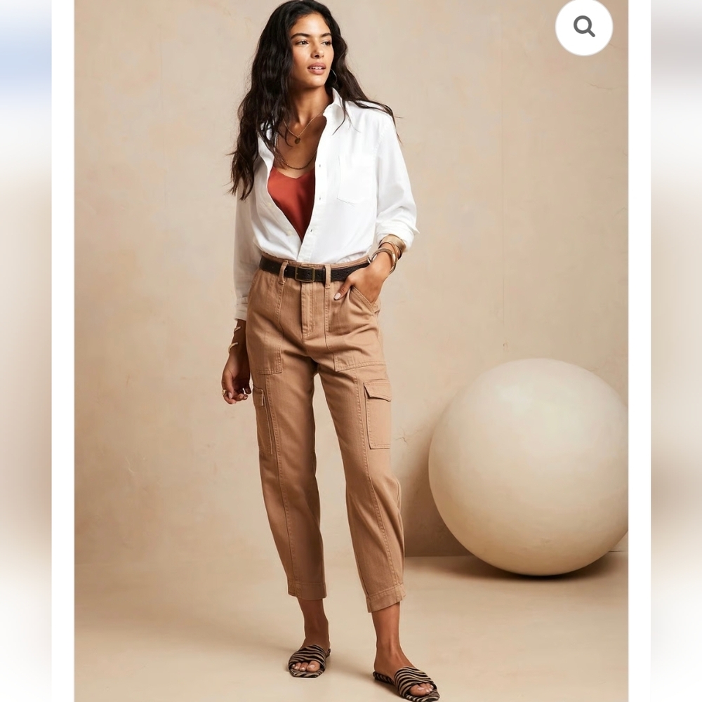 100% Cotton Utility Cargo Pants By Banana Republic Size 8